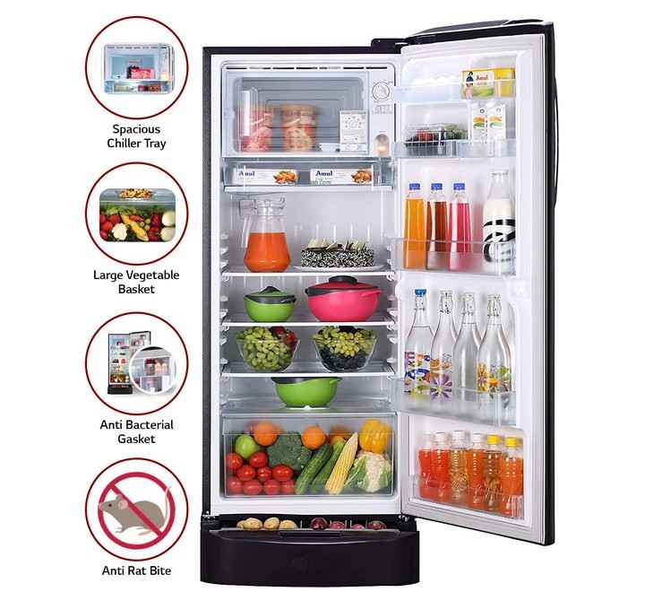 LG 235 litres 3 Star Single Door Refrigerator Purple Glow GL-D241APGD